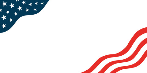 USA Patriotic Corner Background Vector – Stars and Stripes Abstract Wave Design EPS © Jack