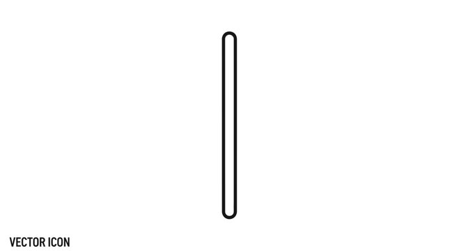 Simple Vertical Line Icon, Minimalist Design, Isolated on White Background