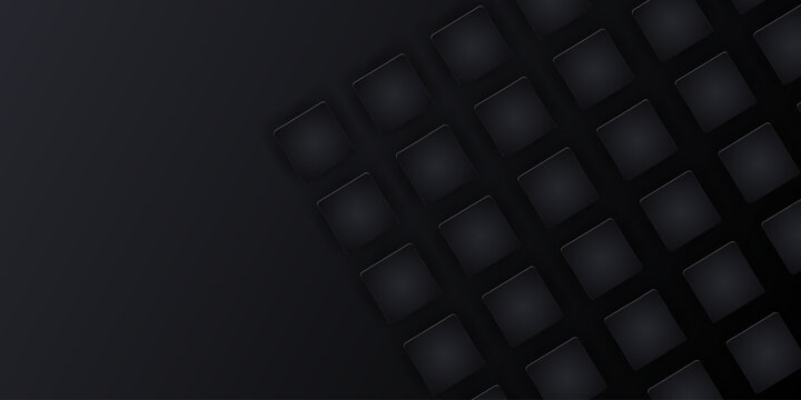 Modern dark neumorphism pattern background with isometric square blocks for UI UX interface design and trendy digital wallpaper. Vector illustration