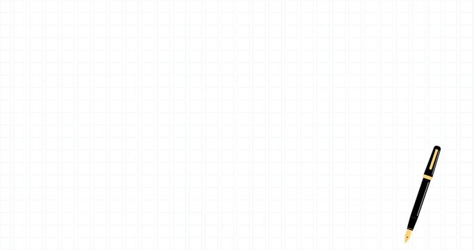 全面原稿用紙に万年筆で字を書いている様子の背景フルフレームビデオ　ループ可