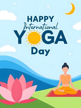 Happy international yoga day celebration poster