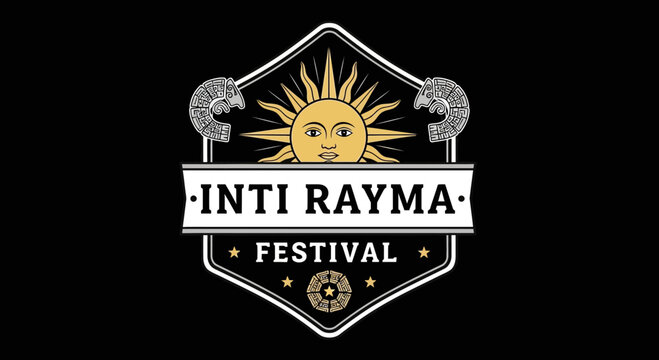 Inti Raymi Festival Logo - Sun Emblem, Andean Culture Celebration