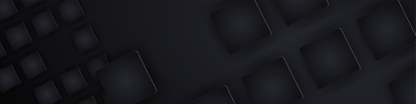 Modern dark neumorphism pattern background with isometric square blocks for UI UX interface design and trendy digital wallpaper. Vector illustration