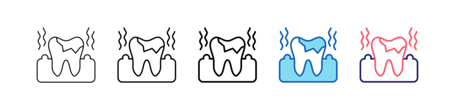 Periodontal Icon In 5 Different Styles Set Collection.   