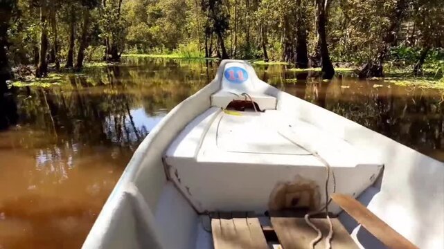 Boat Ride Through Tra Su Cajuput Forest, An Giang, Vietnam 2021