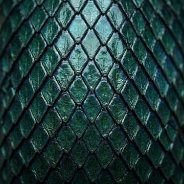 Emerald snake skin scale texture macro close-up