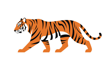Majestic Tiger Walking Silhouette - Wild Animal Illustration © Sego