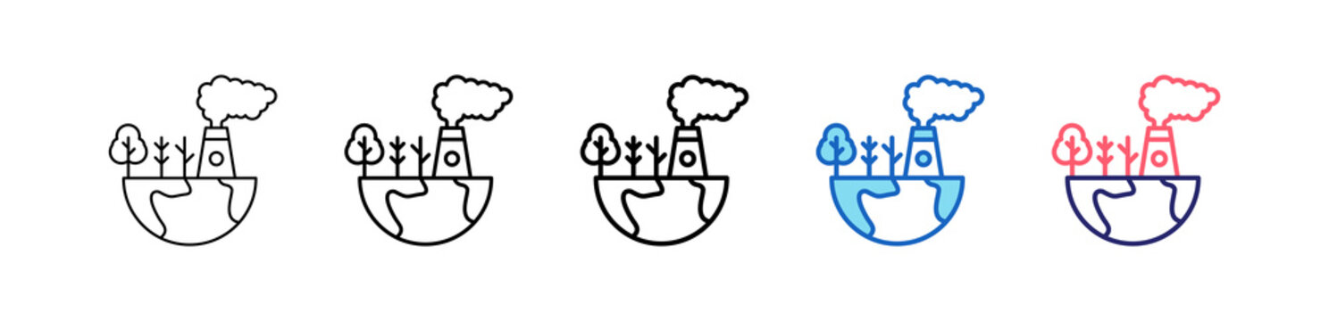 Environmental Impact Icon In 5 Different Styles Set Collection.   