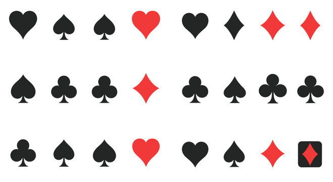 Playing Card Suits Symbols Graphic Elements