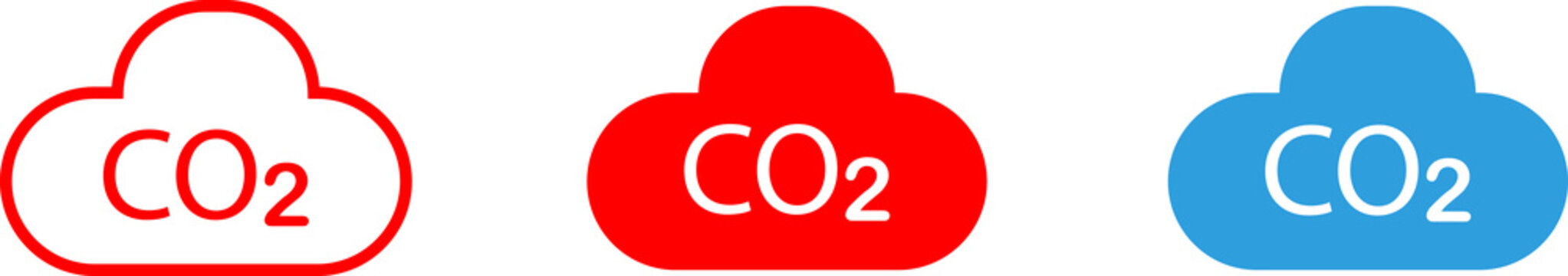 Cloud and co2 icon for environment, emissions, air pollution.