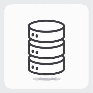 Database Storage Line Icon for Server and Data Management