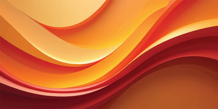 An abstract orange background vector illustration featuring fire flame waves and a flowing curve motion pattern with yellow light energy for a modern web business wallpaper design