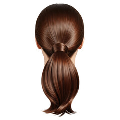 Fototapeta premium elegant brunette hair bun with braided detail isolated on transparent background