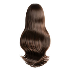 Fototapeta premium elegant brunette hair bun with loose strands isolated on transparent background