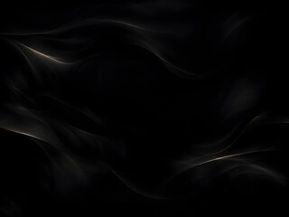 Fototapeta premium Elegant dark background with flowing abstract golden light waves and subtle textures
