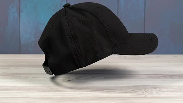 Floating Black Baseball Cap.