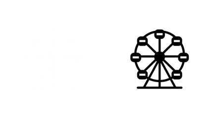 Ferris wheel amusement park ride with black and white vector design Vector © MST SUETI