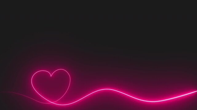 Pink Neon Heart Line Overlay Animation with Alpha Channel.
Romantic Glowing Heart Motion Graphic Overlay.