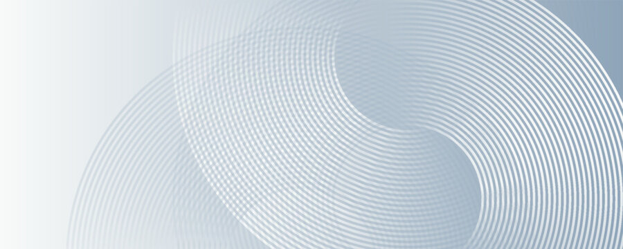 white abstract background with glowing circles. Swirl circular lines pattern. Geometric spiral. Twirl element. Modern graphic design. Futuristic technology concept.