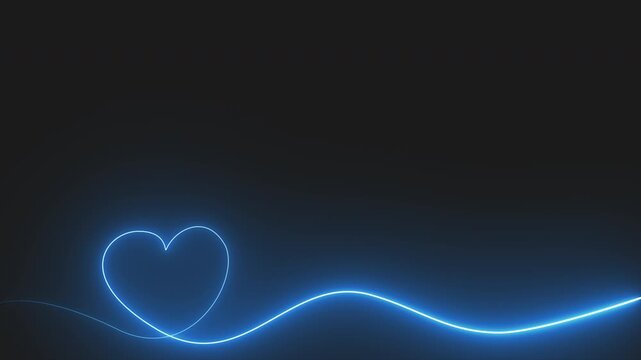 Blue Neon Heart Line Overlay Animation with Alpha Channel.
Glowing Blue Heart Light Streak Motion Graphic.