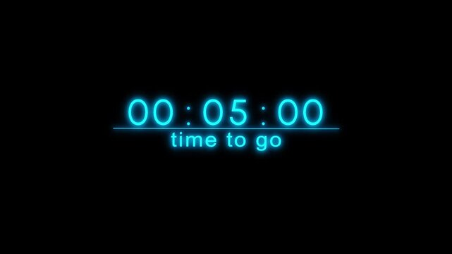 Stopwatch timer number. Counting timer animation.