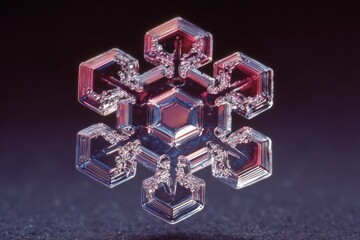 Fototapeta premium Extreme close-up of a detailed snowflake crystal