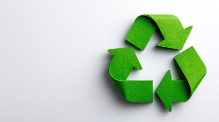 Obraz premium Recycling icon made from green leaves, on a white background, concept of recycling, Ecology and green environment concept.