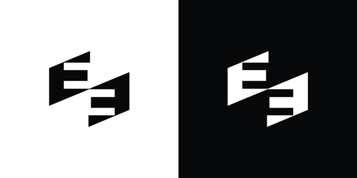 Modern and unique letter EE initials logo design