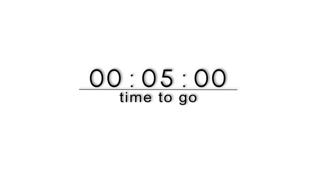 Counting timer minutes clock number animation.