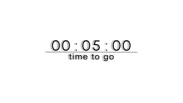 Counting timer minutes clock number animation.