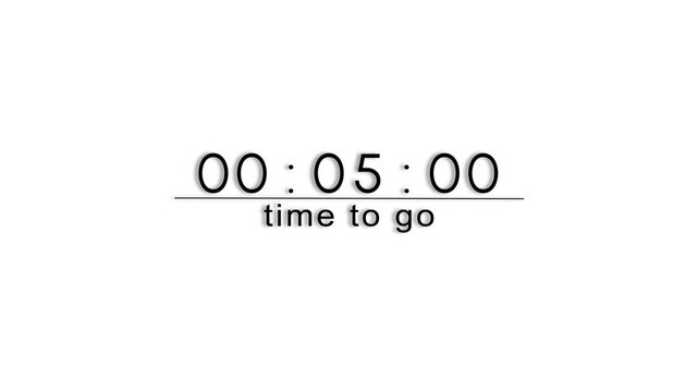 Counting timer minutes clock number animation.