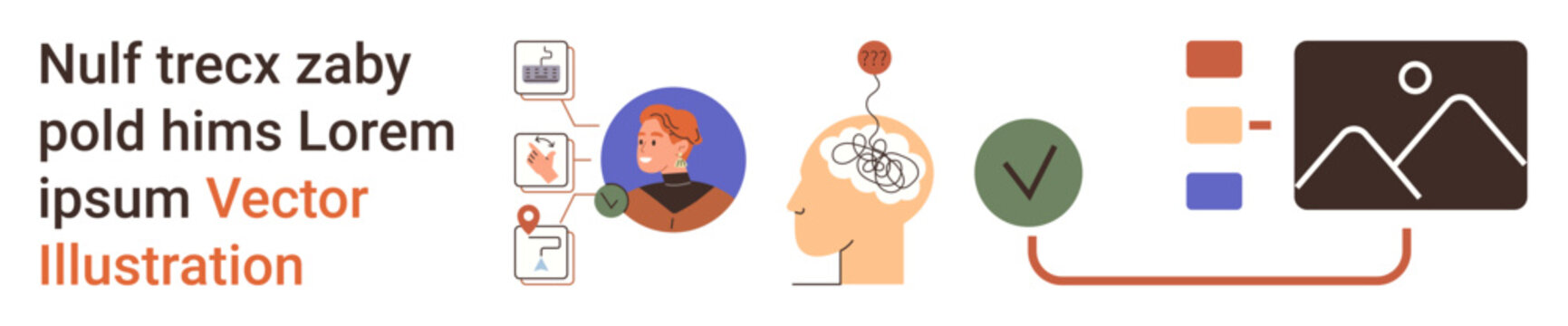 Artificial intelligence, mental health, data processing, decision-making, digital security, presentation design. Illustrative graphics include brain, check mark data and icons. Artificial