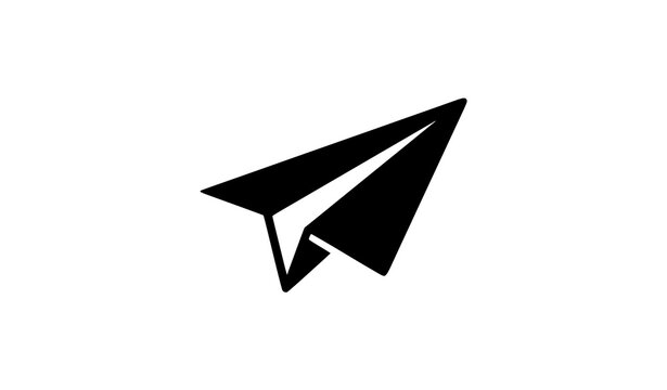 Paper Airplane Sent Icon Vector Logo Design Isolated on White Background
