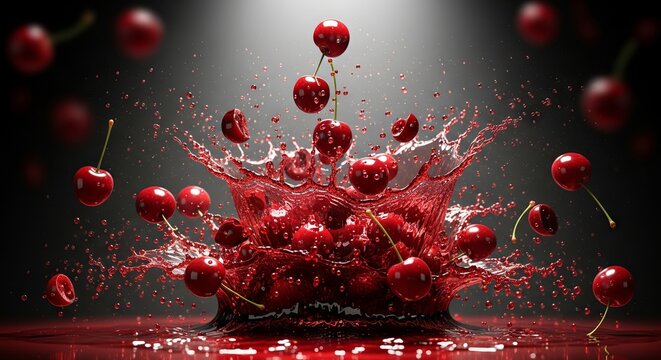 Luxury fruit splash compositions featuring dynamic explosions, frozen liquid motion, dramatic studio lighting, and ultra realistic textures for premium food advertising visuals.