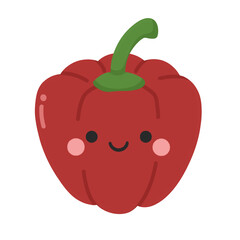 Fototapeta premium Red bell pepper cute illustratiom