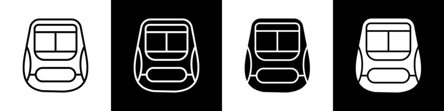 High Speed Train black and white icon design concept	
