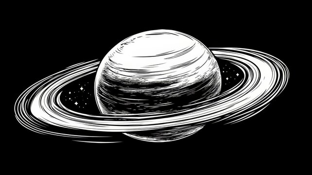 Saturn majestic ringed gas giant planet in space vast planet with prominent rings orbits through dark cosmos