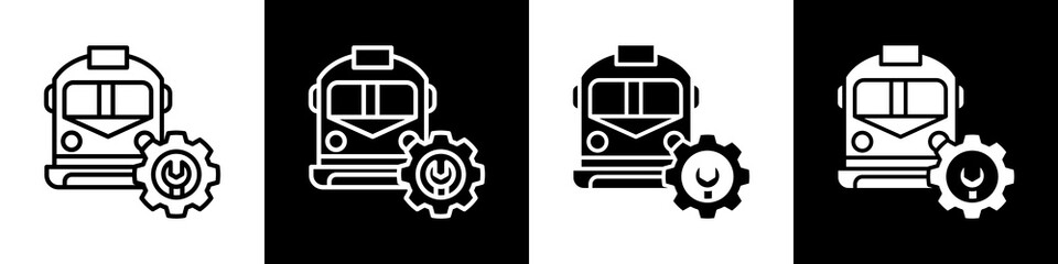 Maintenance black and white icon design concept   © okta