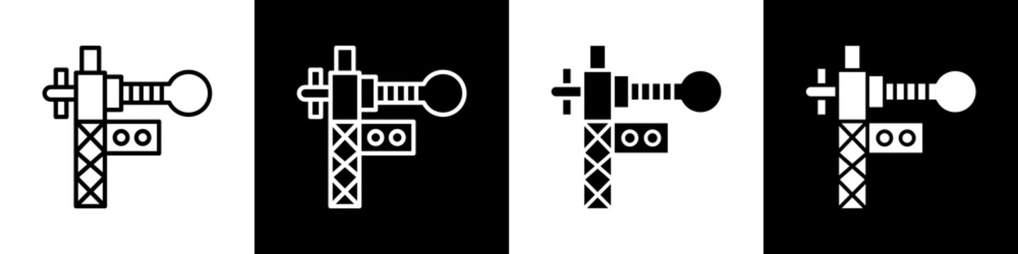 Traffic Sign black and white icon design concept	
