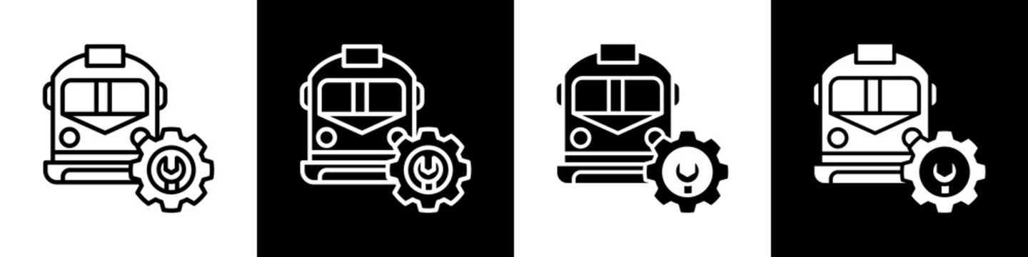 Maintenance black and white icon design concept	

