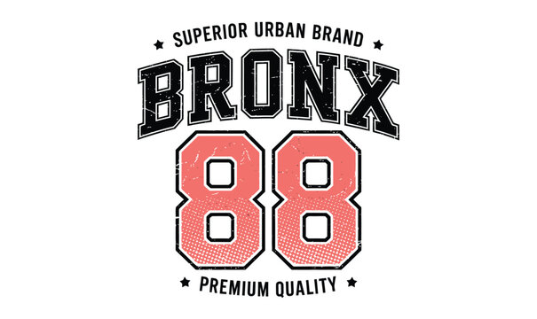 Bronx 88 Urban Brand Vector Badge for Vintage Streetwear Apparel and Athletic T-shirt Design