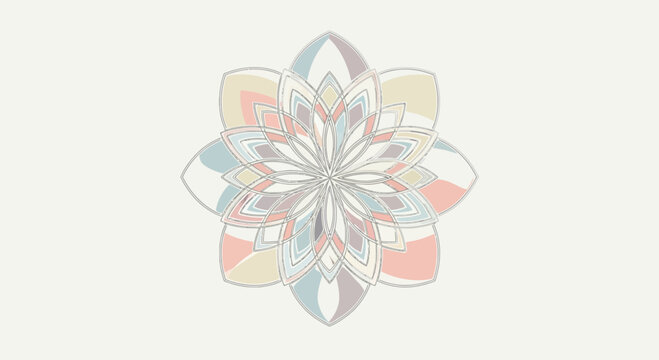 Colorful Geometric Flower Design Element.