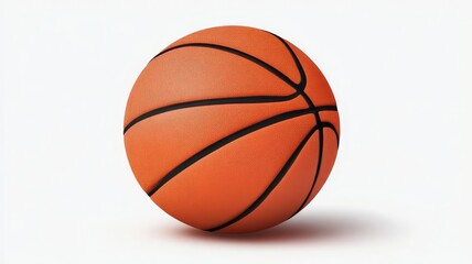 Fototapeta premium Basketball on pristine white studio background orange basketball rests on bright white surface
