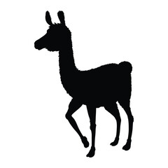 Fototapeta premium Llama Icon Silhouette Vector black design on a white background