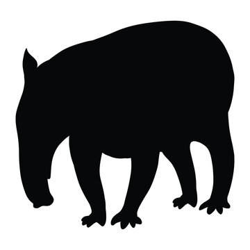 Malayan Tapir Icon Silhouette Vector black design on a white background