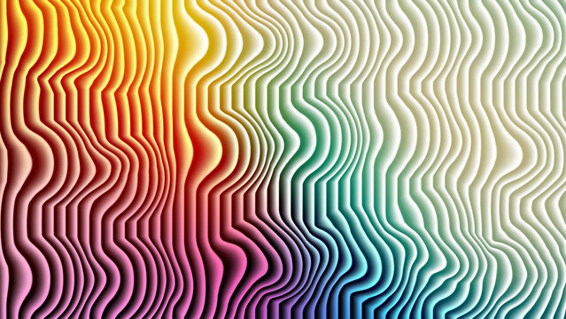 Abstract rainbow gradient wavy lines background