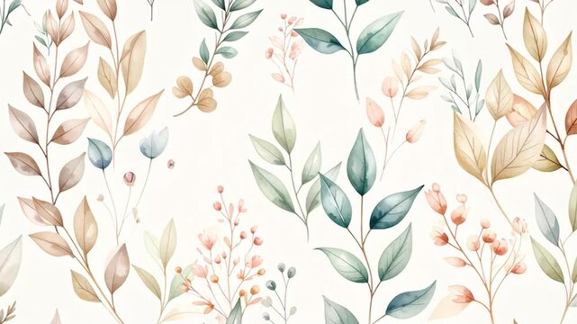 Watercolor Botanical Pattern.