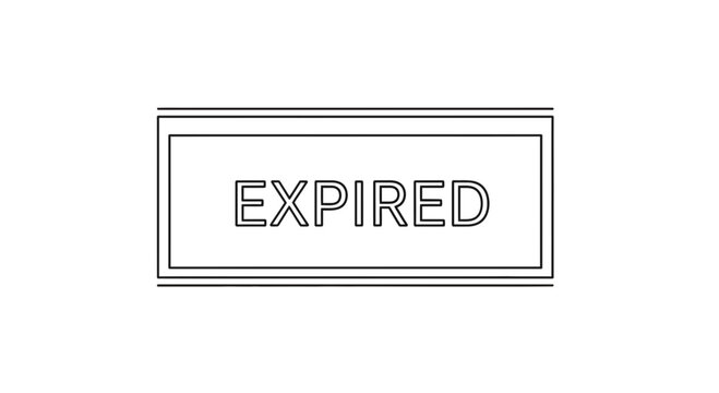 Expired Stamp Graphic - Vintage Rubber Stamp Seal with Text