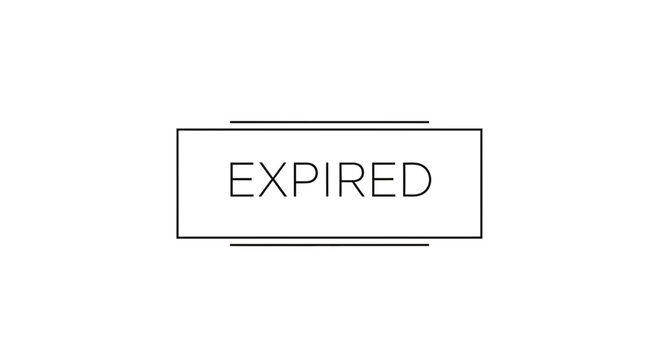 Expired Stamp Graphic: Red Text on White Background, Vintage Style