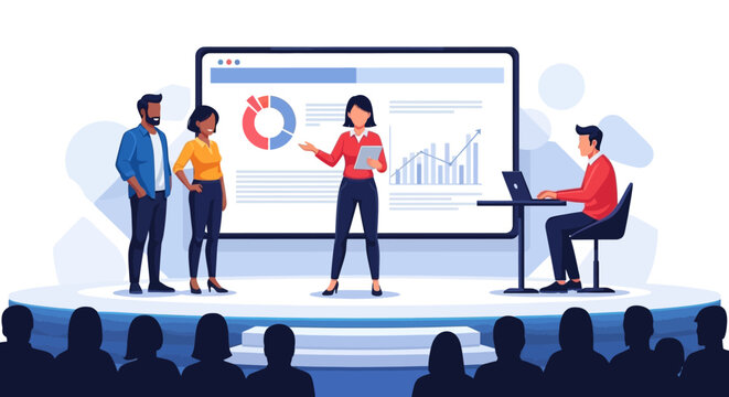 Professional business team silhouettes engaged in a global meeting in front of a world map chart to discuss company success and communication technology